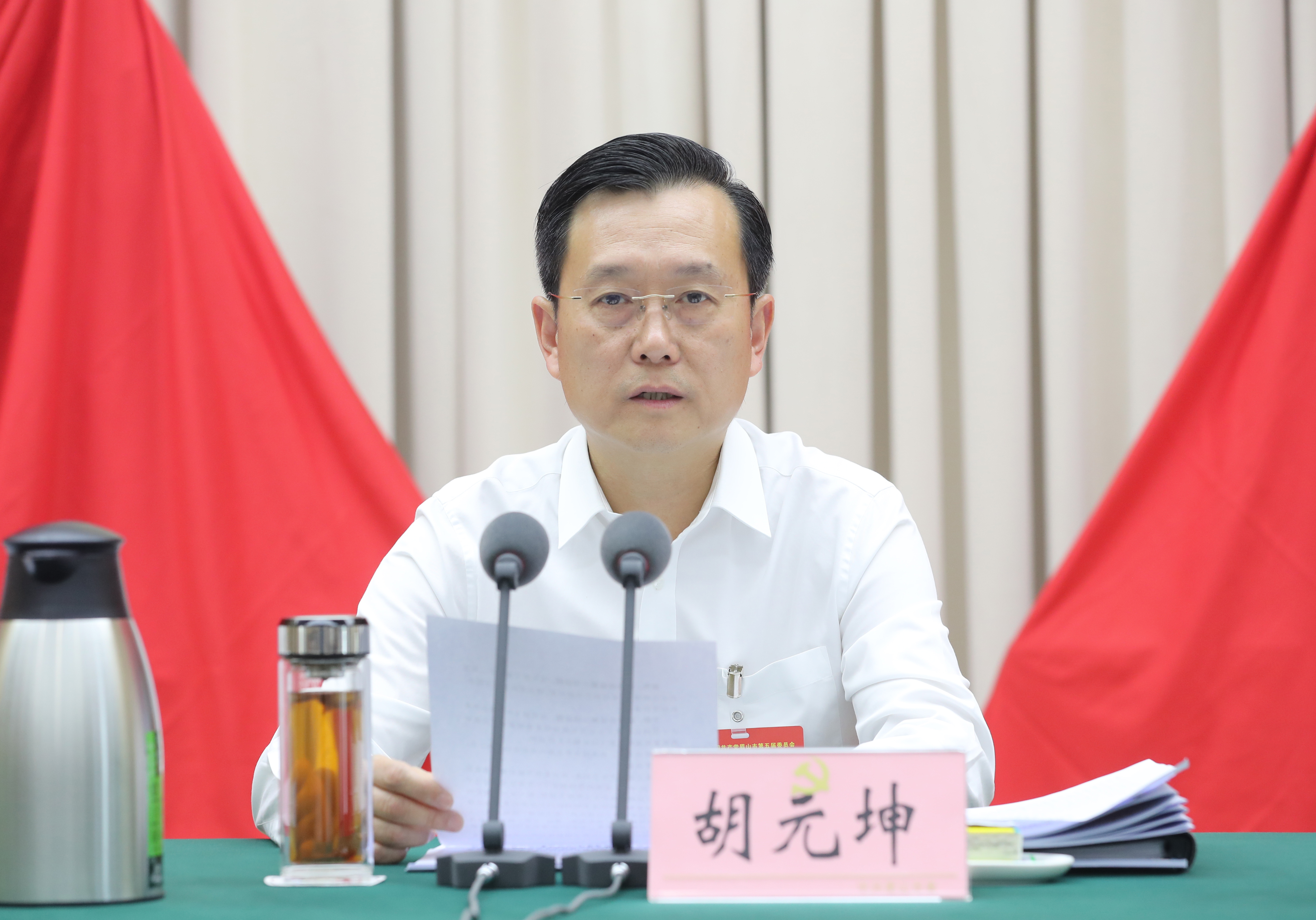 市委書記胡元坤講話。眉山日報全媒體記者 雷同 攝